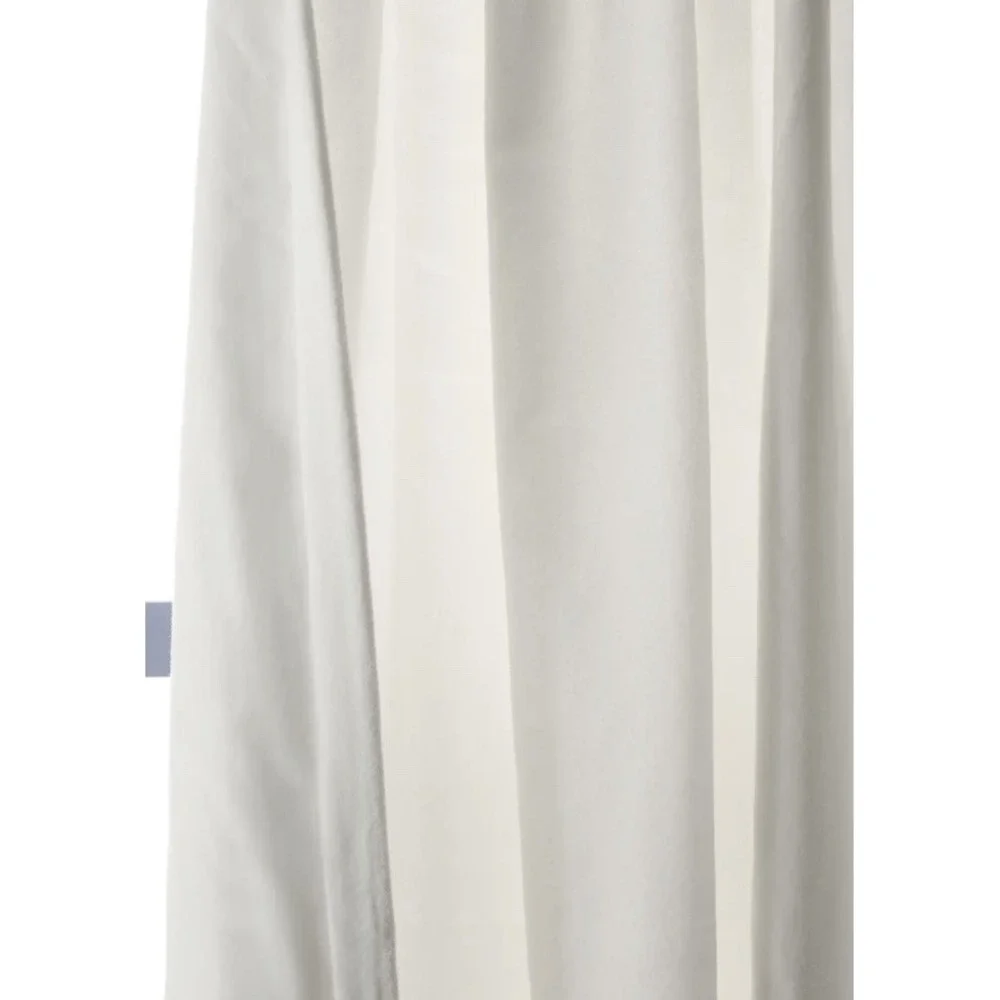 Quince‎ Cotton Velvet Light Filtering Curtain Panel Ivory 48